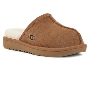 NIB UGG KEEGAN BROWN TAN FURY COZY SLIPS SIZE 1 unisex